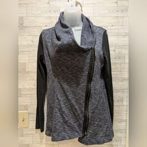 Calvin Klein Charcoal Cowl Neck Sweater with Zipper Size Small